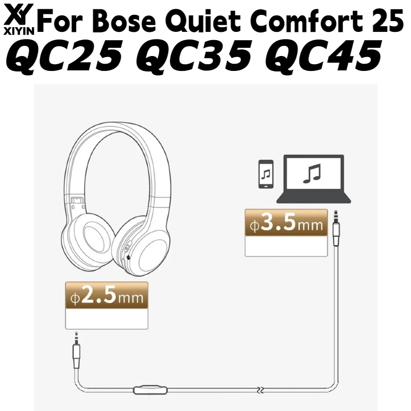 Bose Headphone Qc45 - Plug and Play 2.5mm to 3.5mm